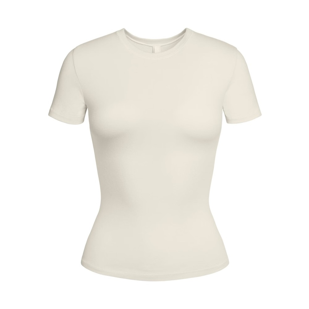 Skims Cotton Jersey T Shirt - color bone, small